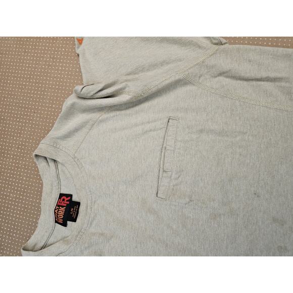 Ariat FR Shirt Utility Flame Resistant Long Sleeve Workwear Beige Men's Large - Picture 10 of 16